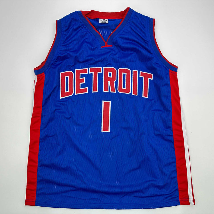 Facsimile Autographed Chauncey Billups Detroit Blue Reprint Laser Auto Basketball Jersey Size Men's XL