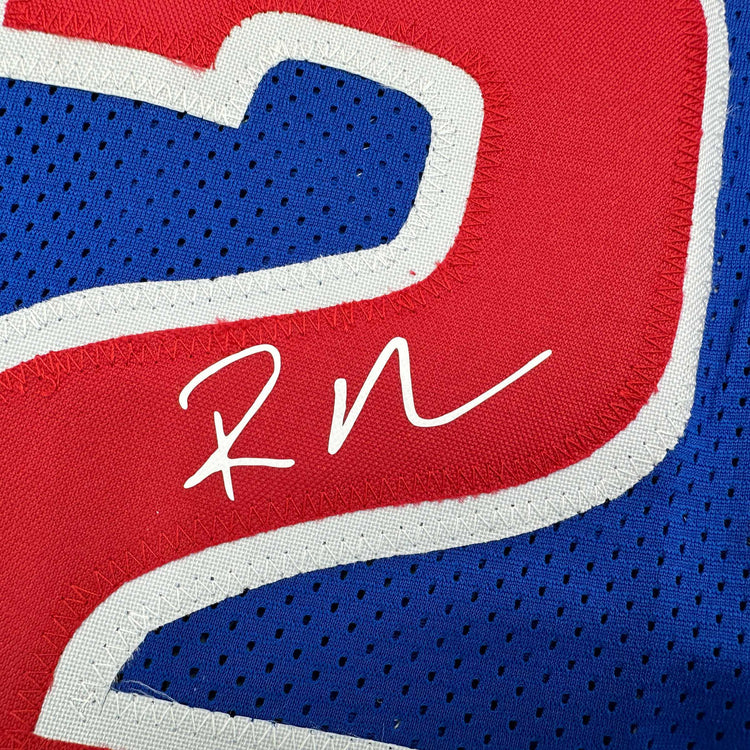 Framed Facsimile Autographed Richard Hamilton 35x39 Detroit Blue Reprint Laser Auto Basketball Jersey