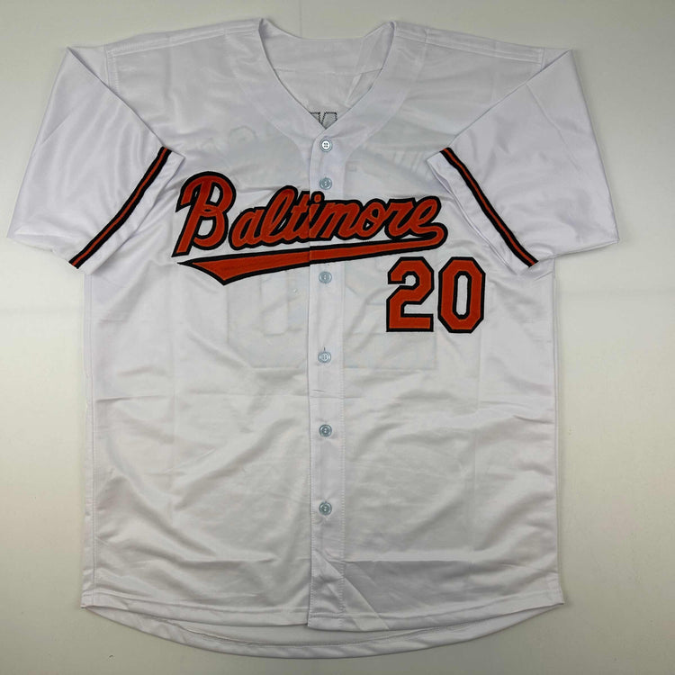Facsimile Autographed Frank Robinson Baltimore White Reprint Laser Auto Baseball Jersey Size Men's XL