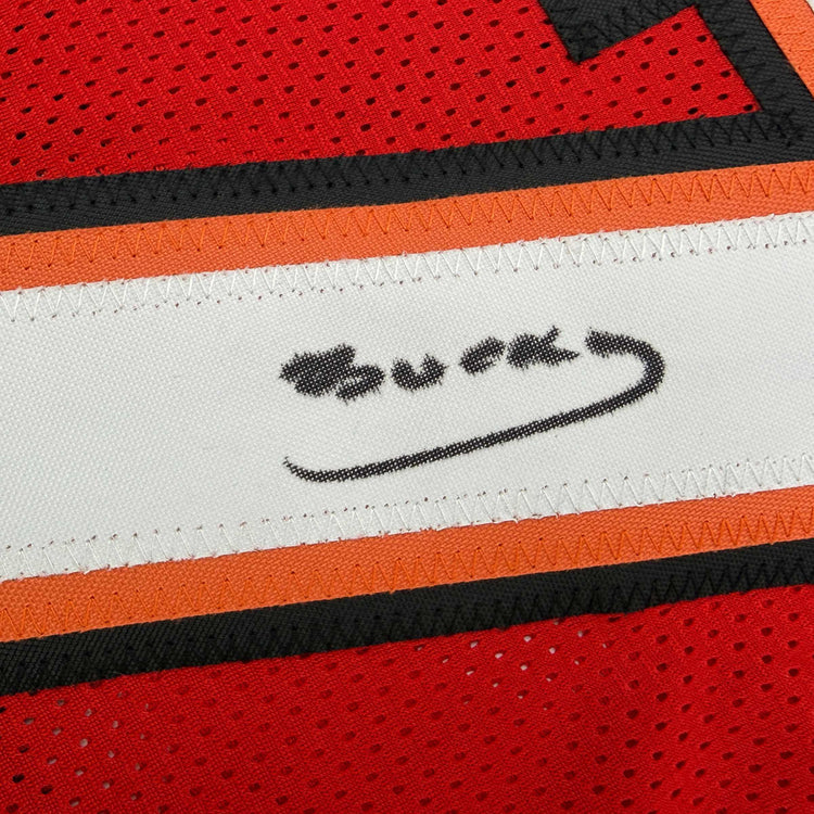 Autographed/Signed Bucky Irving Tampa Bay Red Football Jersey Beckett BAS COA