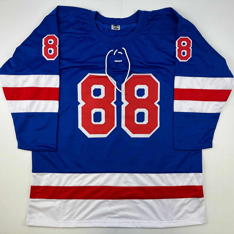 Facsimile Autographed Patrick Kane New York Blue Reprint Laser Auto Hockey Jersey Size Men's XL