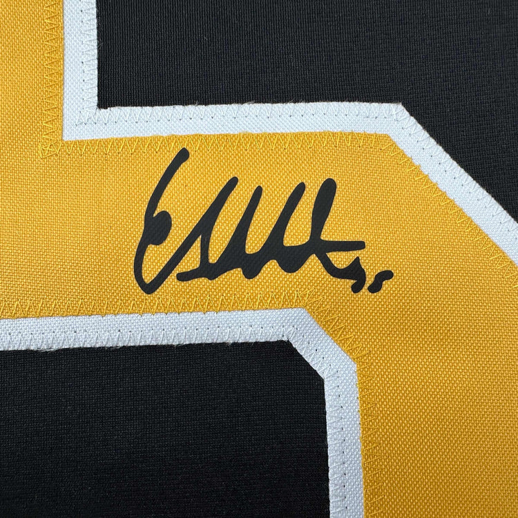 Facsimile Autographed Linus Ullmark Boston Black Reprint Laser Auto Hockey Jersey Size Men's XL