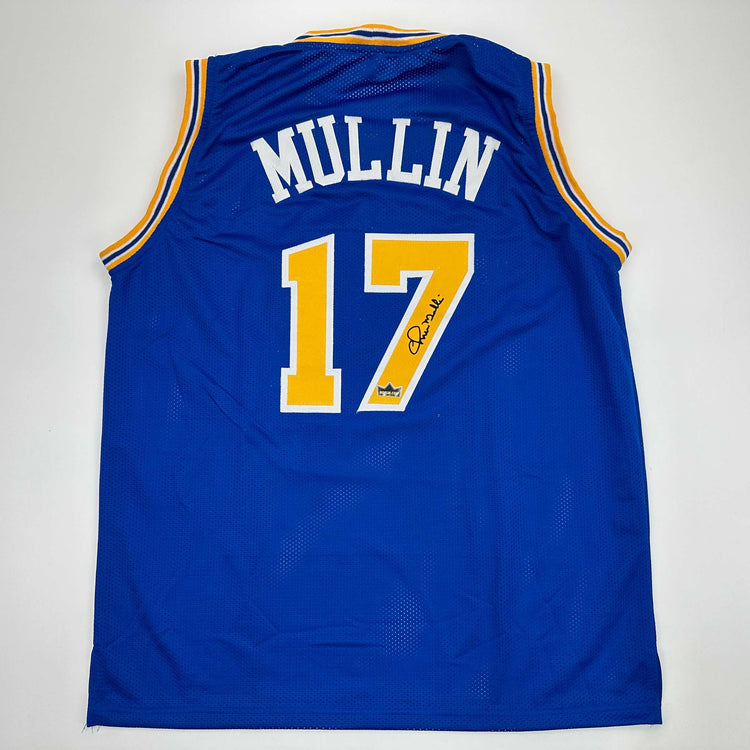 Facsimile Autographed Chris Mullin Golden State Blue Reprint Laser Auto Basketball Jersey Size Men's XL