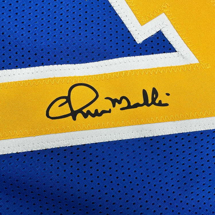 Facsimile Autographed Chris Mullin Golden State Blue Reprint Laser Auto Basketball Jersey Size Men's XL