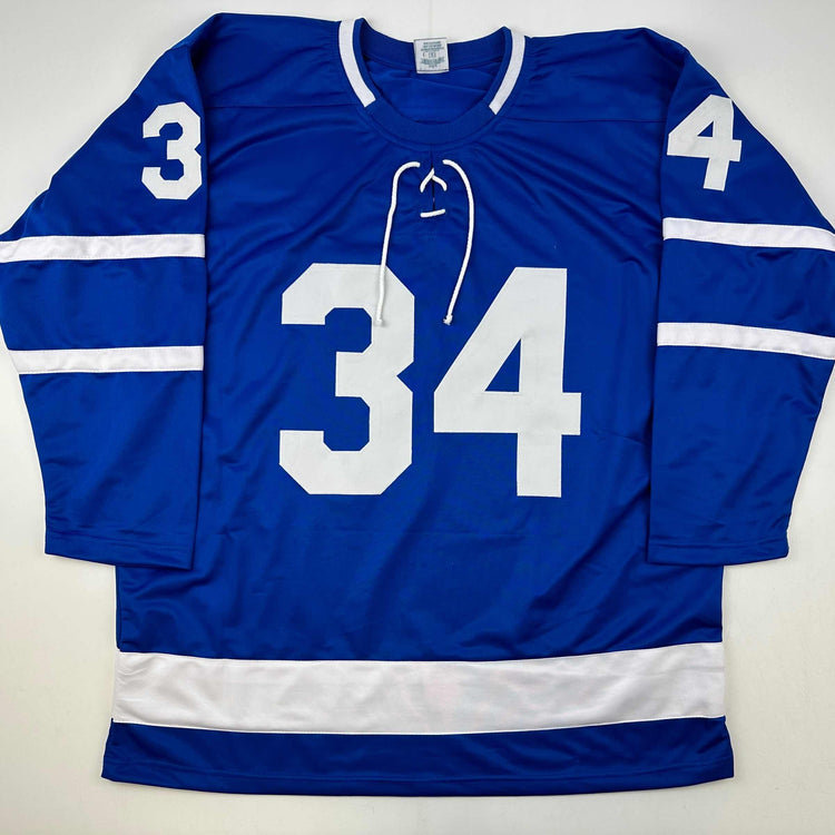 Facsimile Autographed Auston Matthews Toronto Blue Reprint Laser Auto Hockey Jersey Size Men's XL