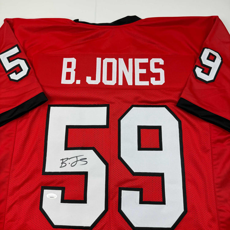 Autographed/Signed Broderick Jones Georgia Red College Football Jersey JSA COA