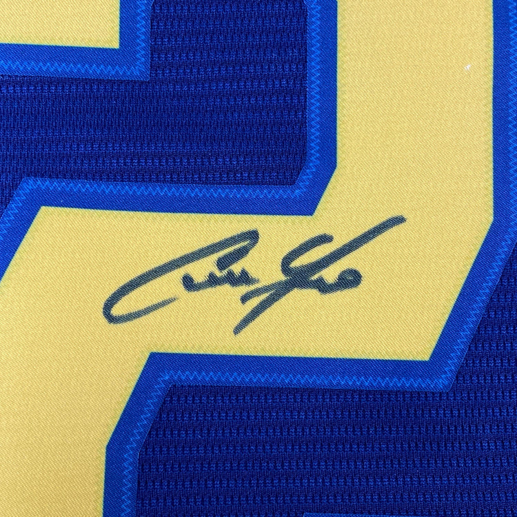 Autographed/Signed Christian Yelich Milwaukee Brewers Blue Alternate Baseball Jersey JSA COA