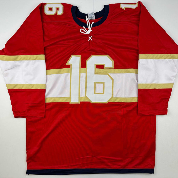 Facsimile Autographed Aleksander Barkov Florida Red Reprint Laser Auto Hockey Jersey Size Men's XL