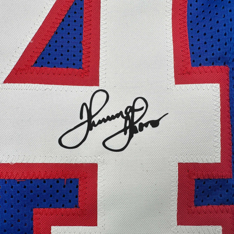 Facsimile Autographed Thurman Thomas Buffalo Blue Reprint Laser Auto Football Jersey Size Men's XL