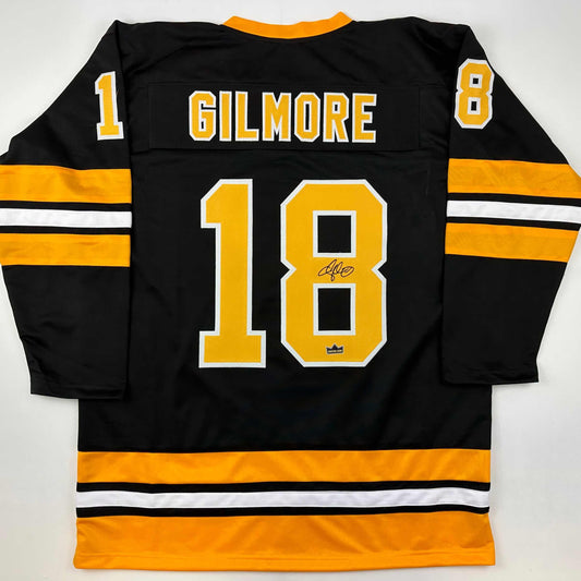 Facsimile Autographed Adam Sandler Happy Gilmore Boston Black Reprint Laser Auto Hockey Jersey Size Men's XL