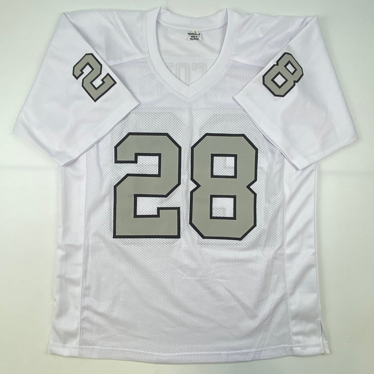 Autographed/Signed Josh Jacobs Las Vegas Oakland Color Rush Football Jersey Beckett BAS COA