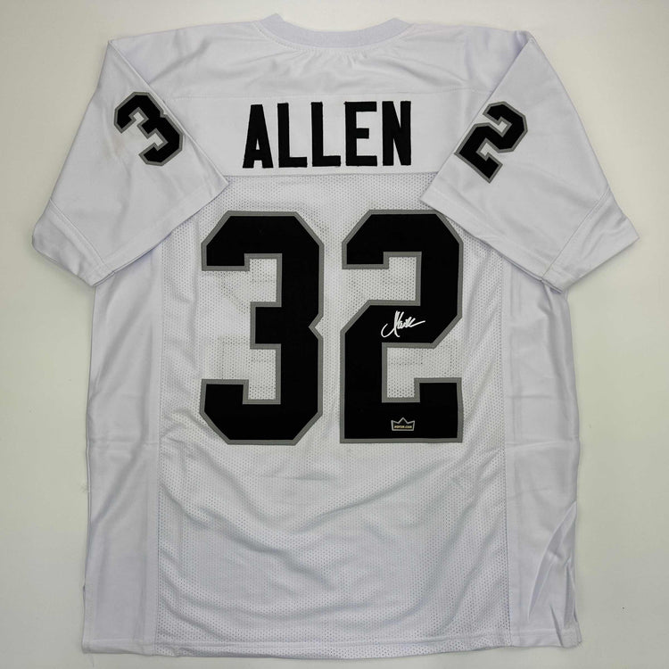 Facsimile Autographed Marcus Allen Oakland Las Vegas White Reprint Laser Auto Football Jersey Size Men's XL