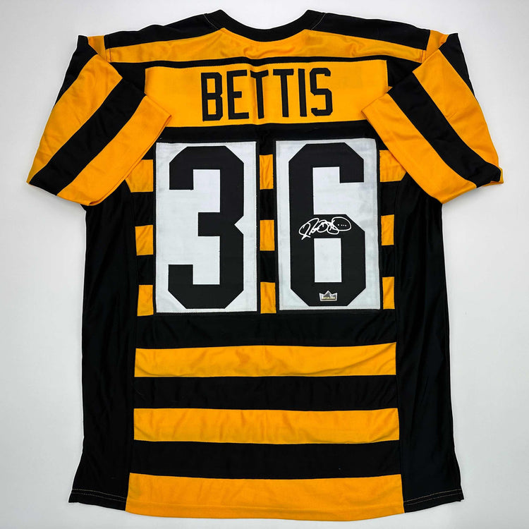 Facsimile Autographed Jerome Bettis Pittsburgh Bumble Bee Reprint Laser Auto Football Jersey Size Men's XL