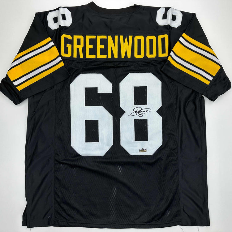 Facsimile Autographed L.C. LC Greenwood Pittsburgh Black Reprint Laser Auto Football Jersey Size Men's XL