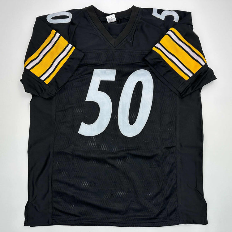 Facsimile Autographed Ryan Shazier Pittsburgh Black Reprint Laser Auto Football Jersey Size Men's XL