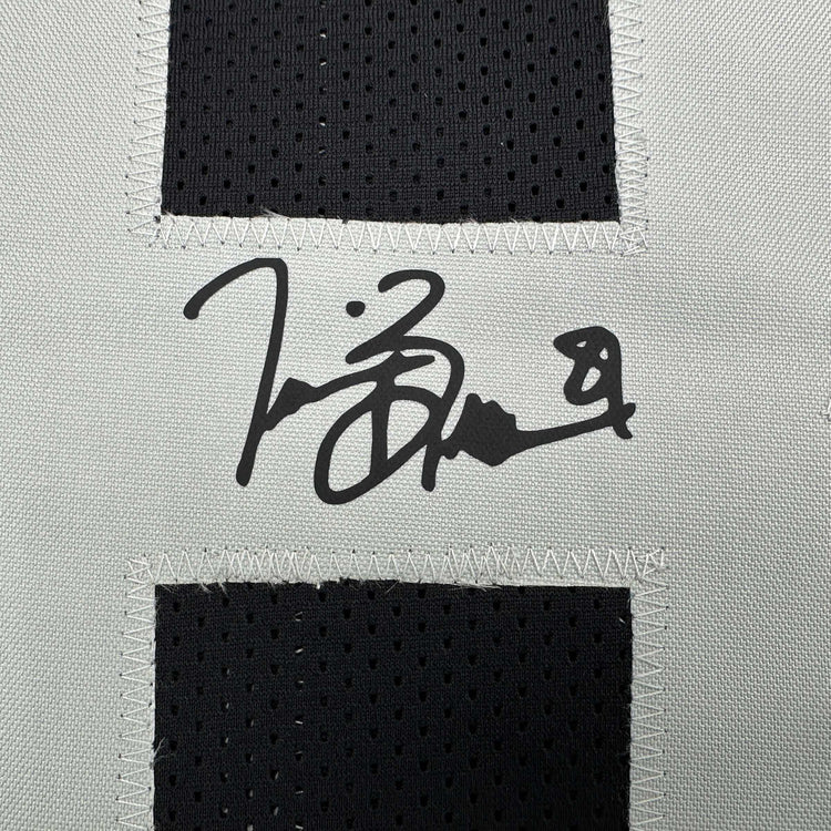 Facsimile Autographed Tim Brown Oakland Las Vegas Black Reprint Laser Auto Football Jersey Size Men's XL