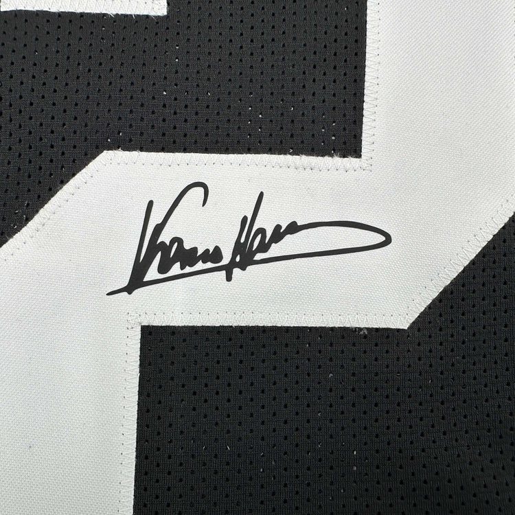 Facsimile Autographed Franco Harris Pittsburgh Black Reprint Laser Auto Football Jersey Size Men's XL