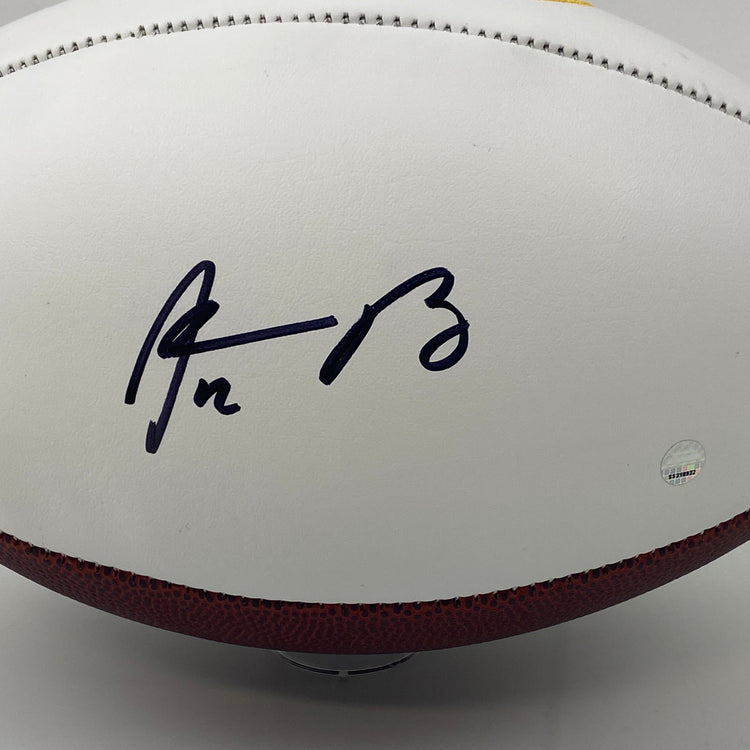 Autographed/Signed Aaron Rodgers Green Bay Packers Full Size F/S White Panel Logo Football Steiner Sports COA