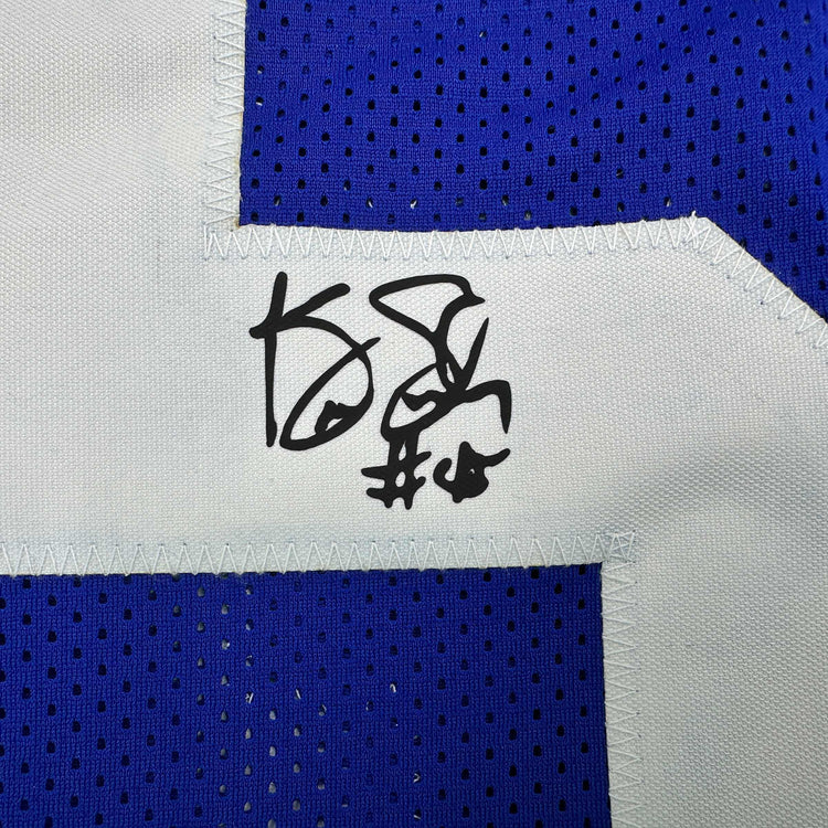 Framed Facsimile Autographed Kenny Easley 35x39 Seattle Blue Reprint Laser Auto Football Jersey