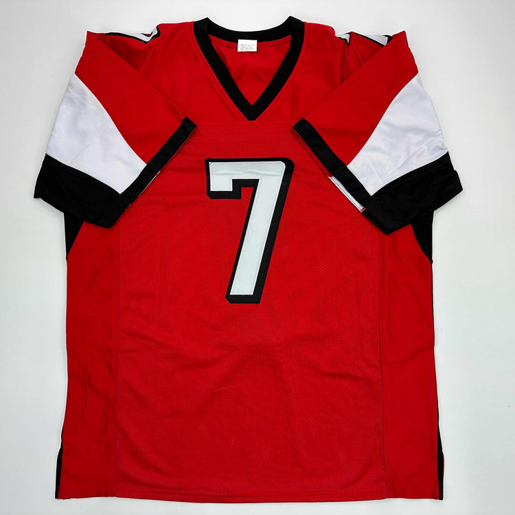 Facsimile Autographed Michael Mike Vick Atlanta Red Reprint Laser Auto Football Jersey Size Men's XL