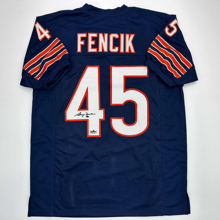 Facsimile Autographed Gary Fencik Chicago Blue Reprint Laser Auto Football Jersey Size Men's XL