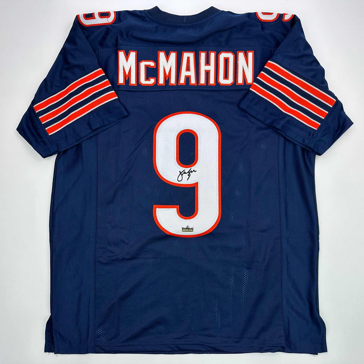 Facsimile Autographed Jim McMahon Chicago Blue Reprint Laser Auto Football Jersey Size Men's XL