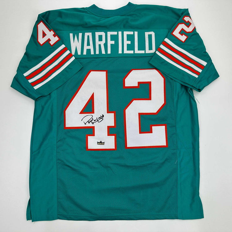 Facsimile Autographed Paul Warfield Miami Teal Reprint Laser Auto Football Jersey Size Men's XL