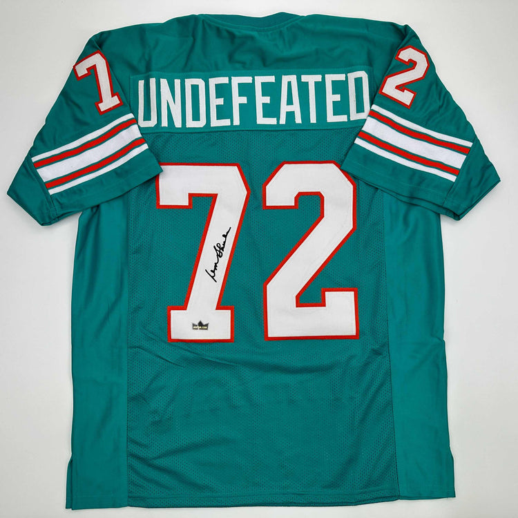 Facsimile Autographed Don Shula 1972 Undefeated Miami Teal Reprint Laser Auto Football Jersey Size Men's XL
