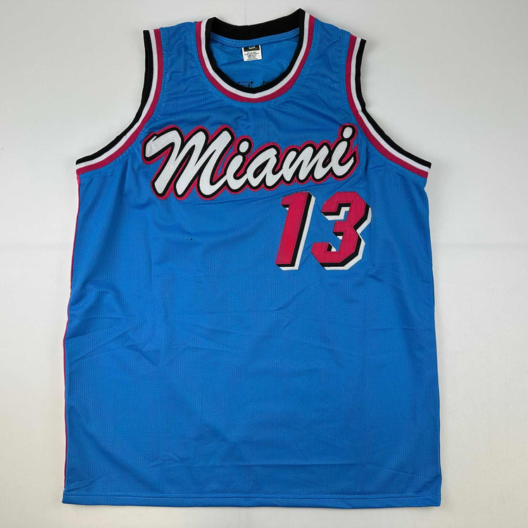 Facsimile Autographed Bam Adebayo Miami Blue Vice City Reprint Laser Auto Basketball Jersey Size Men's XL