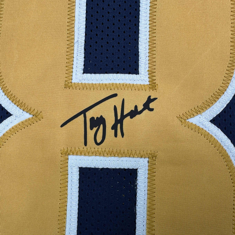 Facsimile Autographed Torry Holt St. Louis Navy Blue Reprint Laser Auto Football Jersey Size Men's XL