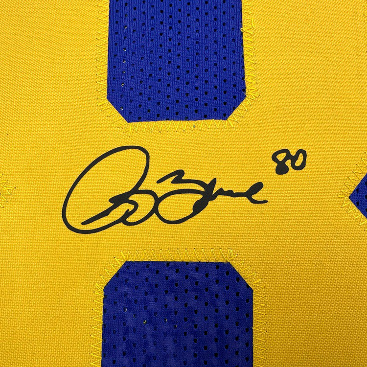 Facsimile Autographed Isaac Bruce St. Louis Royal Blue Retro Reprint Laser Auto Football Jersey Size Men's XL