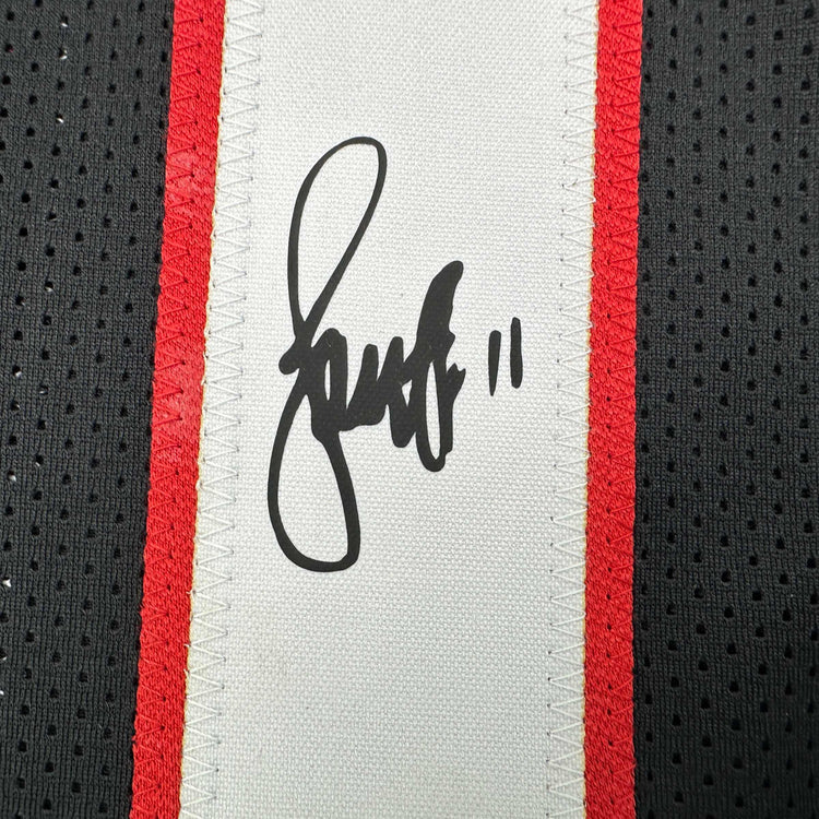 Facsimile Autographed Larry Fitzgerald Arizona Black Reprint Laser Auto Football Jersey Size Men's XL