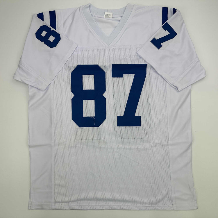 Facsimile Autographed Reggie Wayne Indianapolis White Reprint Laser Auto Football Jersey Size Men's XL