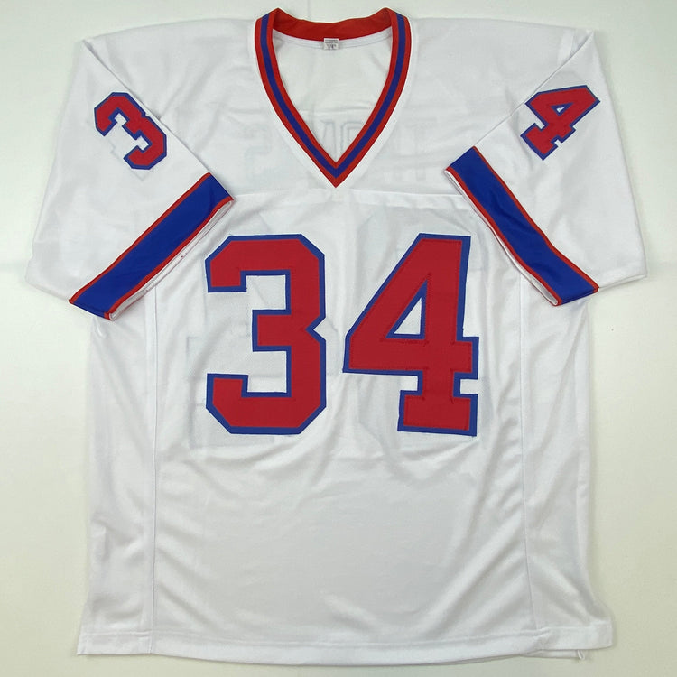Autographed/Signed Thurman Thomas Buffalo White Alternate Football Jersey JSA COA