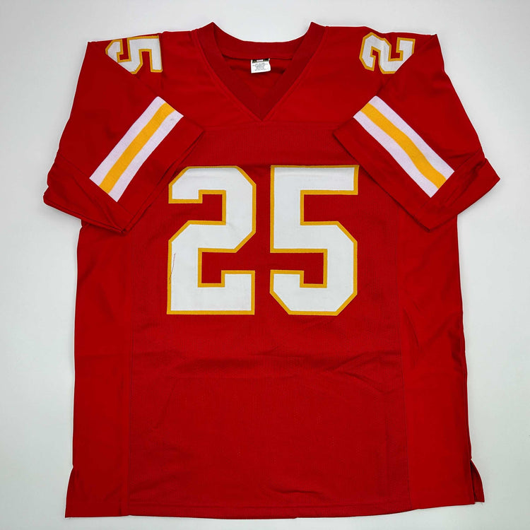 Facsimile Autographed Jamaal Charles Kansas City Red Reprint Laser Auto Football Jersey Size Men's XL