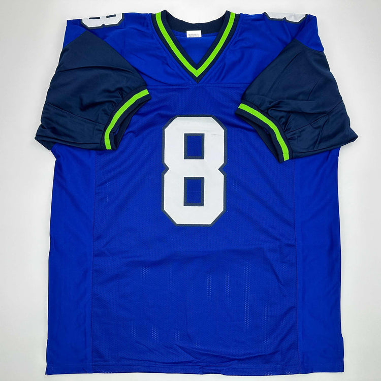 Facsimile Autographed Matt Hasselbeck Seattle Blue Reprint Laser Auto Football Jersey Size Men's XL
