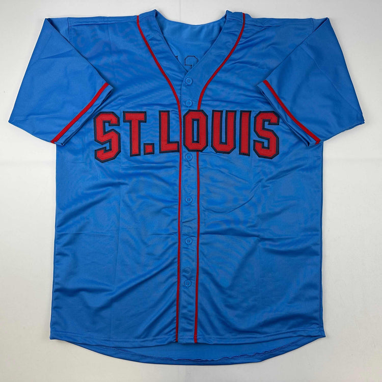 Facsimile Autographed Paul Goldschmidt St. Louis Blue Reprint Laser Auto Baseball Jersey Size Men's XL