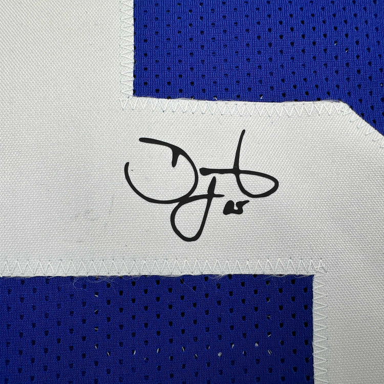 Facsimile Autographed David Tyree New York Blue Reprint Laser Auto Football Jersey Size Men's XL