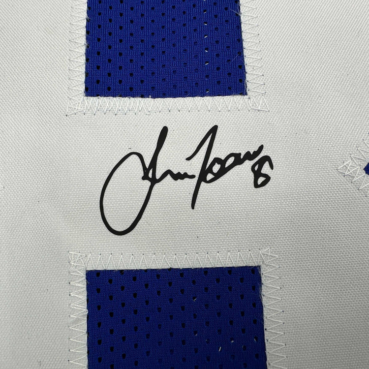 Facsimile Autographed Amani Toomer New York Blue Reprint Laser Auto Football Jersey Size Men's XL