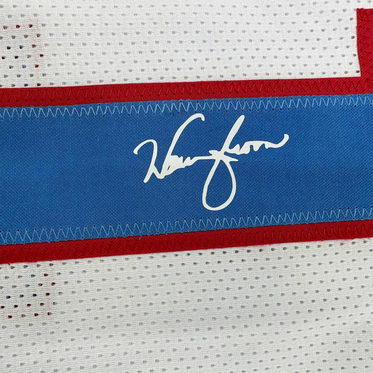 Facsimile Autographed Warren Moon Houston White Reprint Laser Auto Football Jersey Size Men's XL