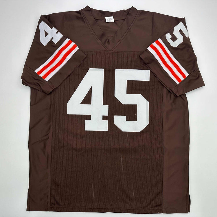 Facsimile Autographed Ernie Davis Cleveland Brown Reprint Laser Auto Football Jersey Size Men's XL