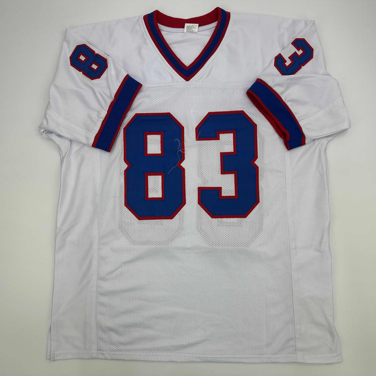 Facsimile Autographed Andre Reed Buffalo White Reprint Laser Auto Football Jersey Size Men's XL