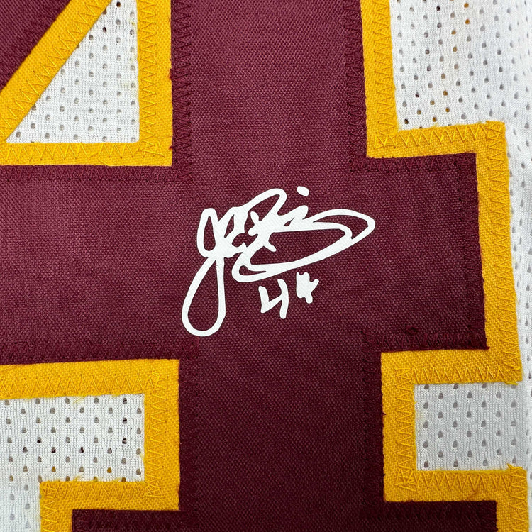 Framed Facsimile Autographed John Riggins 35x39 Washington White Reprint Laser Auto Football Jersey