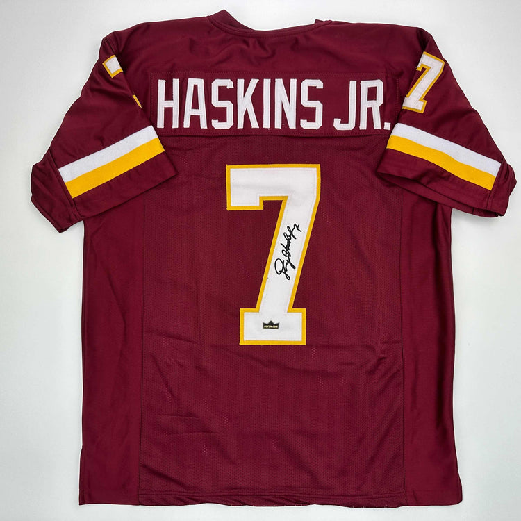 Facsimile Autographed Dwayne Haskins Jr. Washington Red Reprint Laser Auto Football Jersey Size Men's XL