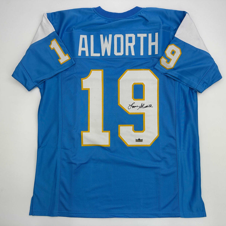 Facsimile Autographed Lance Alworth San Diego Powder Blue Reprint Laser Auto Football Jersey Size Men's XL