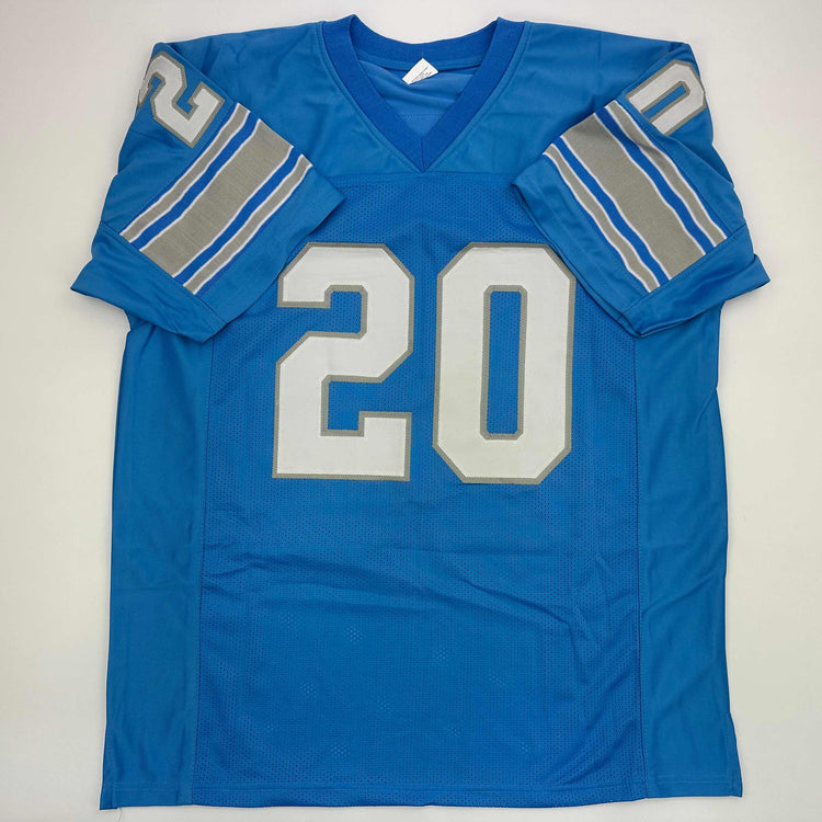 Facsimile Autographed Billy Sims Detroit Blue Reprint Laser Auto Football Jersey Size Men's XL