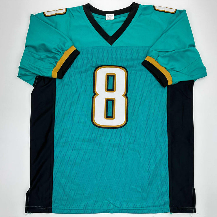 Facsimile Autographed Mark Brunell Jacksonville Teal Reprint Laser Auto Football Jersey Size Men's XL