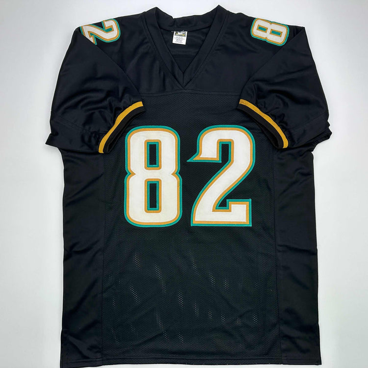 Facsimile Autographed Jimmy Smith Jacksonville Black Reprint Laser Auto Football Jersey Size Men's XL