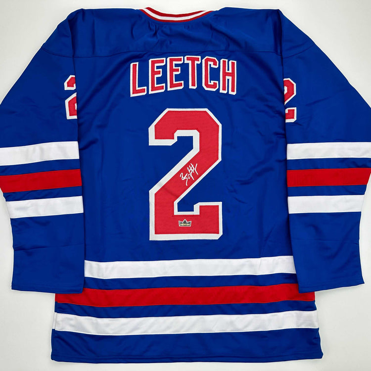 Facsimile Autographed Brian Leetch New York Blue Reprint Laser Auto Hockey Jersey Size Men's XL
