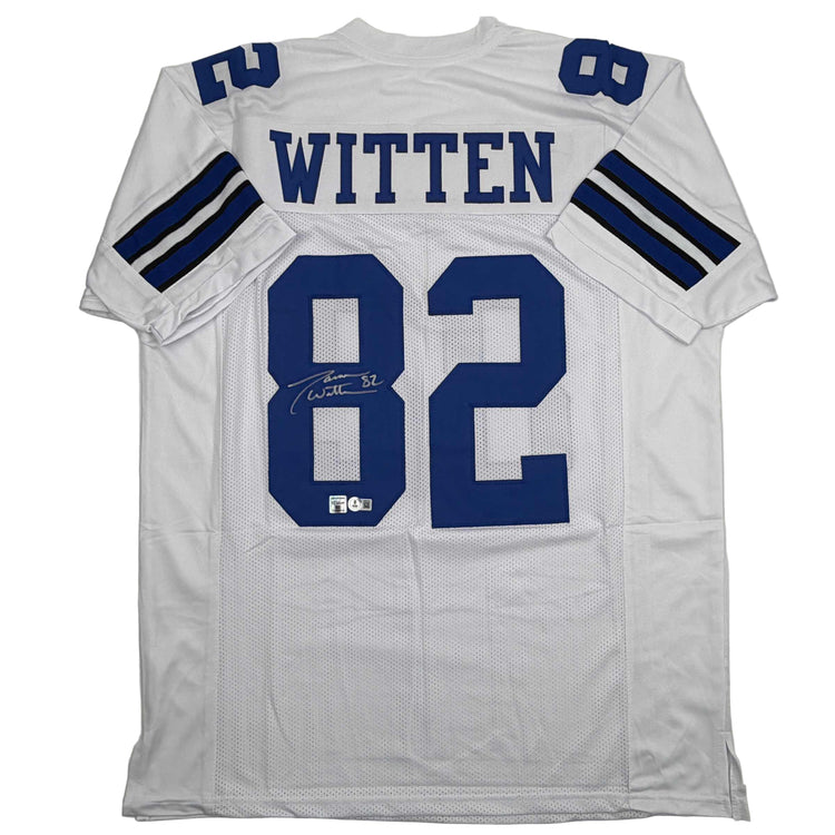 Autographed/Signed Jason Witten Dallas White Football Jersey Beckett BAS COA